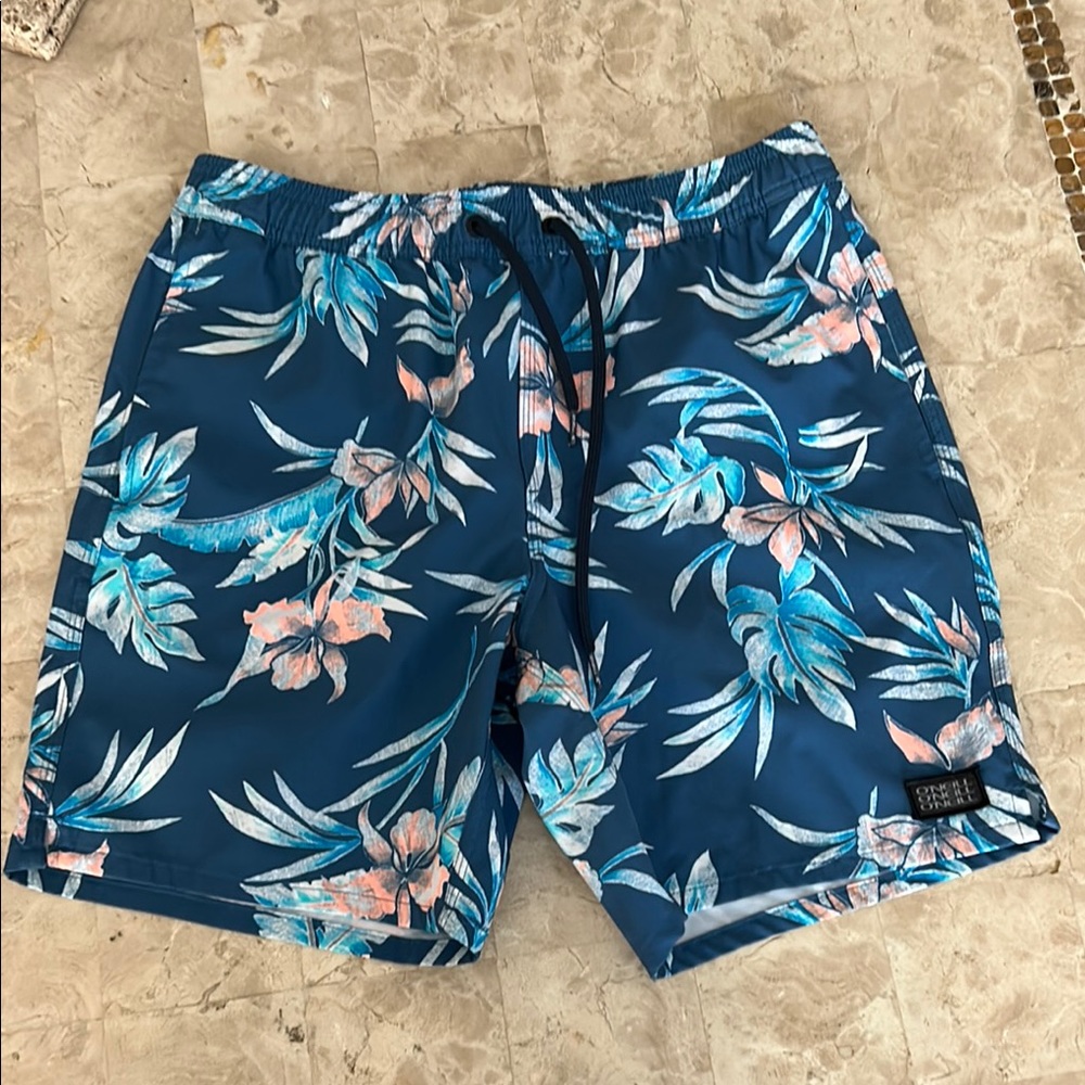 O’NEILL Floral Blue Swim Trunks‎ / Board Shorts NWOT Men’s Size S